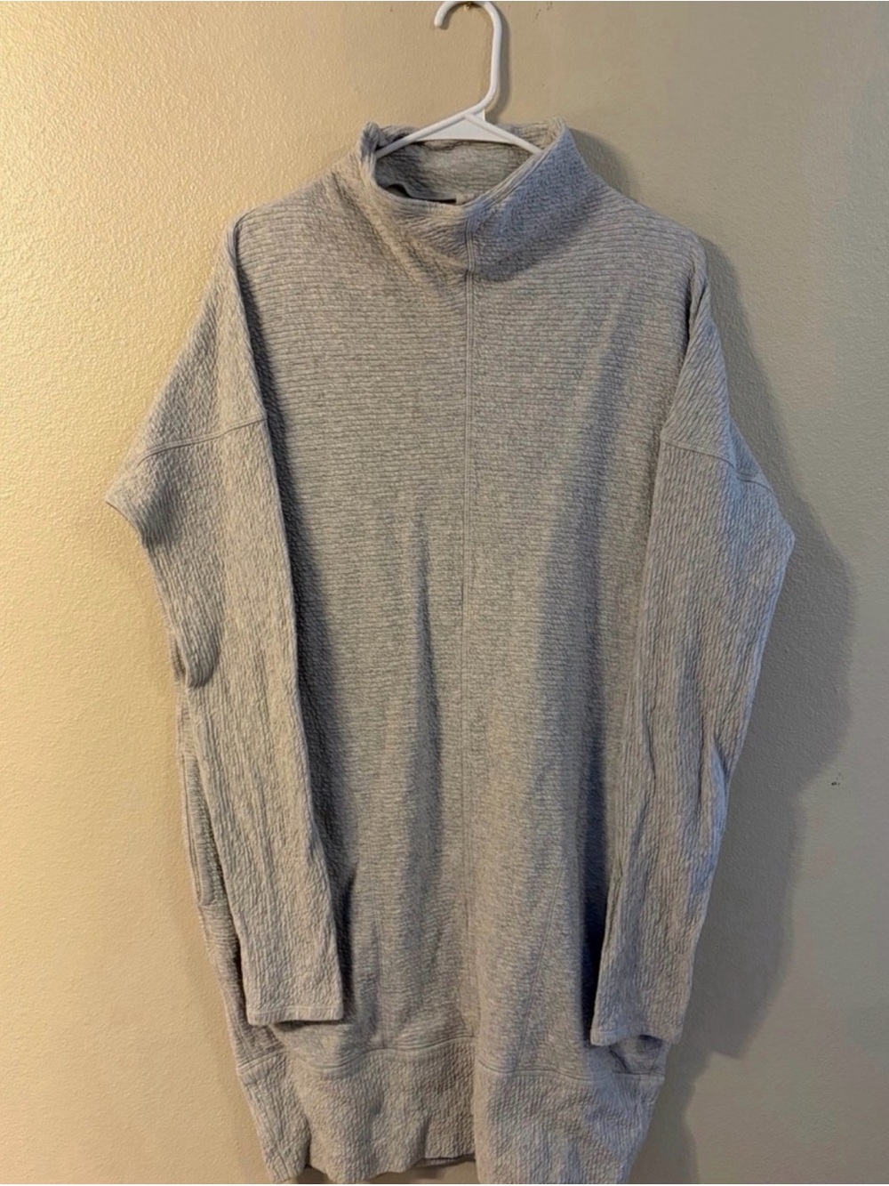 lululemon athletica Light Gray Call for Cozy Ribbed Mockneck Dress sweater
